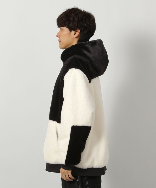 LAKOLE（ラコレ）の「切替ファーフードブルゾン/147390（ブルゾン・メンズ・チャコール/ホワイト/ブルー・MEDIUM/LARGE/X-LARGE）」の14枚目の写真