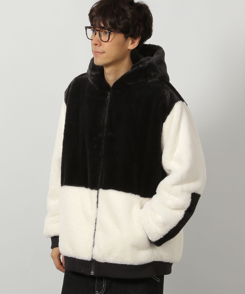 LAKOLE（ラコレ）の「切替ファーフードブルゾン/147390（ブルゾン・メンズ・チャコール/ホワイト/ブルー・MEDIUM/LARGE/X-LARGE）」の5枚目の写真