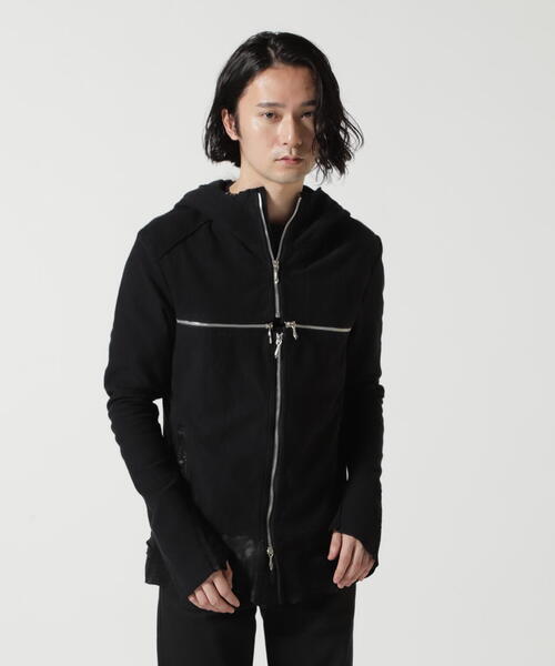 14th Addiction（フォーティーンスアディクション）の「14th Addiction/フォーティーンスアディクション/B Terry Hoodie＋Mohawk Fur（パーカー・メンズ・ブラック・L/M/S/XL）」の2枚目の写真