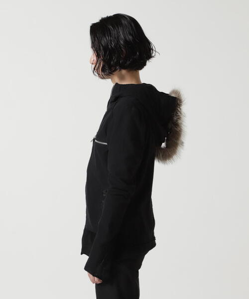 14th Addiction（フォーティーンスアディクション）の「14th Addiction/フォーティーンスアディクション/B Terry Hoodie＋Mohawk Fur（パーカー・メンズ・ブラック・L/M/S/XL）」の4枚目の写真
