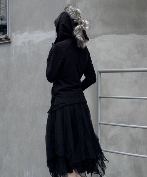 14th Addiction（フォーティーンスアディクション）の「14th Addiction/フォーティーンスアディクション/B Terry Hoodie＋Mohawk Fur（パーカー・メンズ・ブラック・L/M/S/XL）」の9枚目の写真