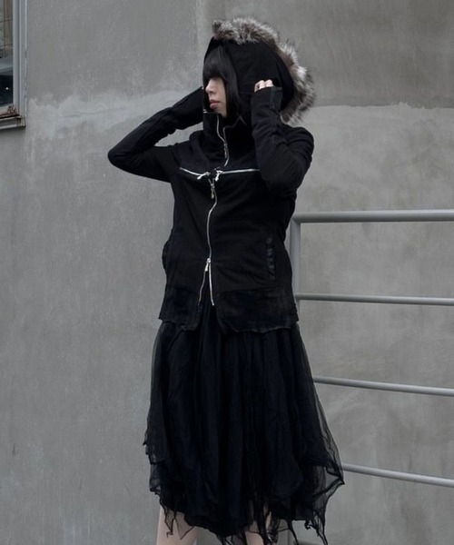 14th Addiction（フォーティーンスアディクション）の「14th Addiction/フォーティーンスアディクション/B Terry Hoodie＋Mohawk Fur（パーカー・メンズ・ブラック・L/M/S/XL）」の8枚目の写真