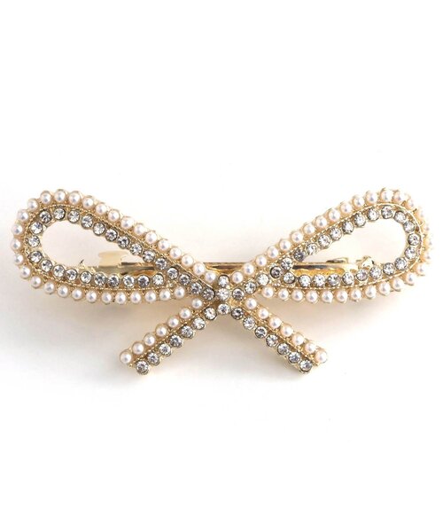 algy（アルジー）の「ビジューリボンクリップ（ヘアピン・キッズ・シルバー/ゴールド・FREE）」の2枚目の写真