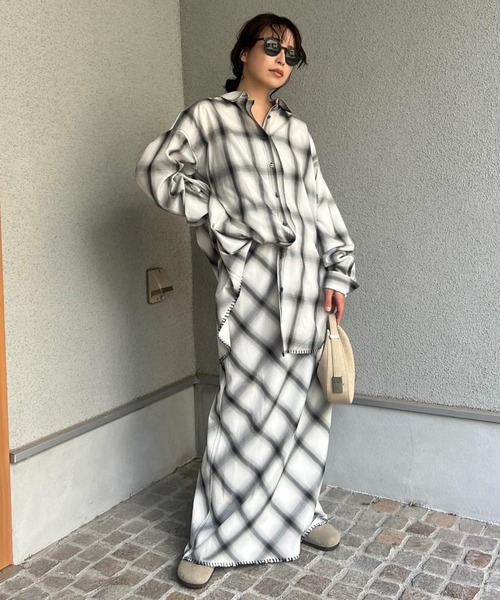 スカート CREDONA OTHELLO OMBRE CHECK LONG SKIRT CREDONA（クレドナ）の「OTHELLO OMBRE CHECK LONG SKIRT