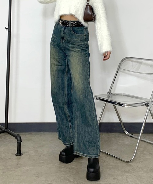 non-hedge(ノンヘッジ)の「デニムストレートパンツ(デニムパンツ・レディース・ブルー/ブラック・S/M/L)」の21枚目の写真