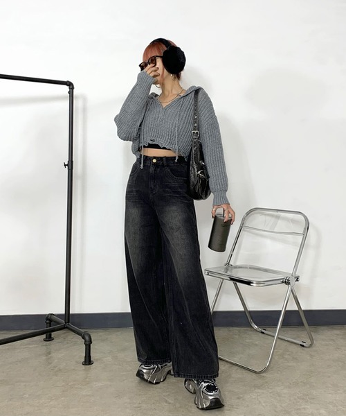non-hedge(ノンヘッジ)の「デニムストレートパンツ(デニムパンツ・レディース・ブルー/ブラック・S/M/L)」の18枚目の写真