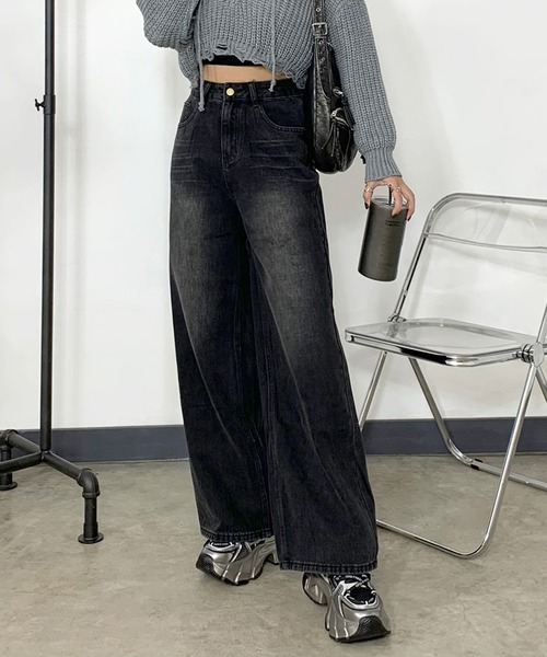 non-hedge(ノンヘッジ)の「デニムストレートパンツ(デニムパンツ・レディース・ブルー/ブラック・S/M/L)」の17枚目の写真