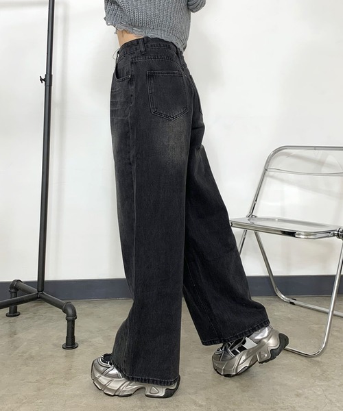 non-hedge(ノンヘッジ)の「デニムストレートパンツ(デニムパンツ・レディース・ブルー/ブラック・S/M/L)」の15枚目の写真