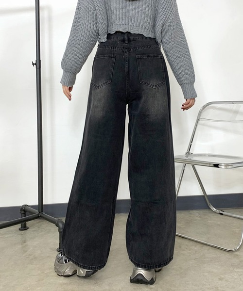 non-hedge(ノンヘッジ)の「デニムストレートパンツ(デニムパンツ・レディース・ブルー/ブラック・S/M/L)」の14枚目の写真