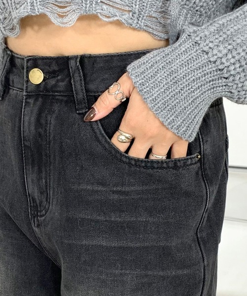 non-hedge(ノンヘッジ)の「デニムストレートパンツ(デニムパンツ・レディース・ブルー/ブラック・S/M/L)」の10枚目の写真