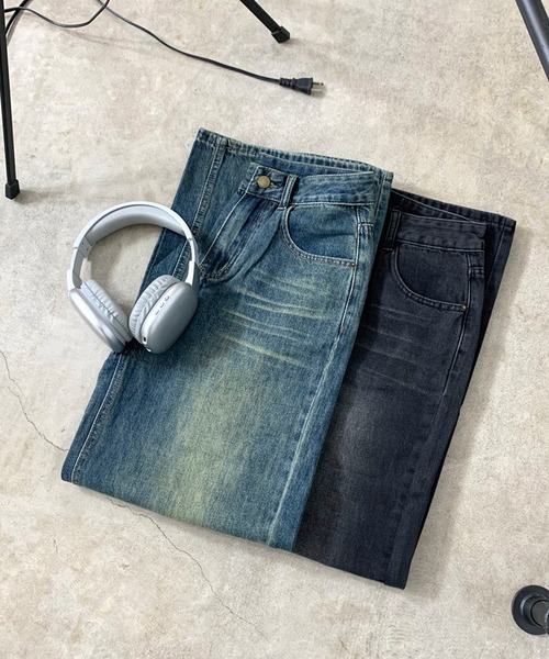 non-hedge(ノンヘッジ)の「デニムストレートパンツ(デニムパンツ・レディース・ブルー/ブラック・S/M/L)」の6枚目の写真