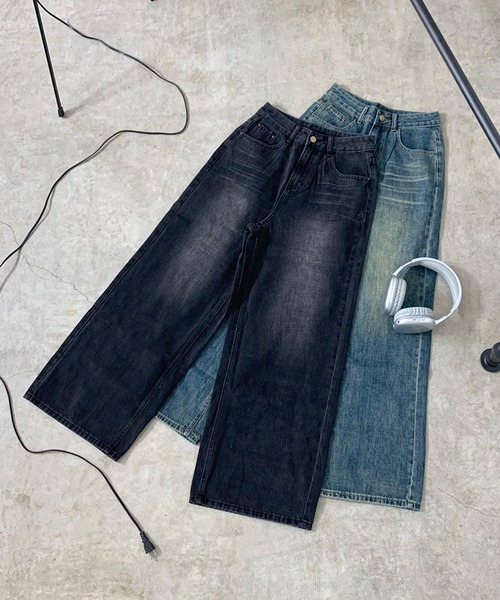 non-hedge(ノンヘッジ)の「デニムストレートパンツ(デニムパンツ・レディース・ブルー/ブラック・S/M/L)」の5枚目の写真