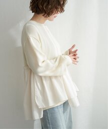 異素材切り替えニット
