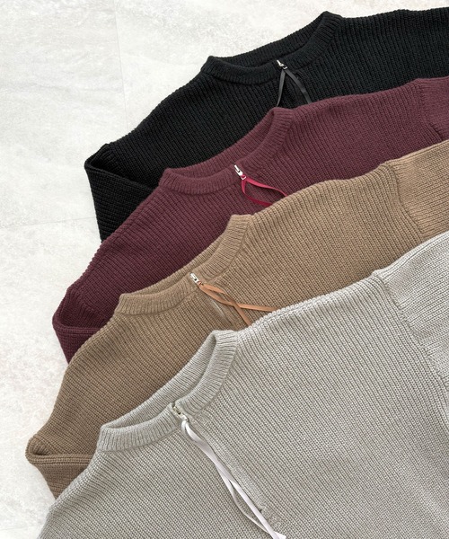 Futier land(フューティアランド)の「【前後2way】zip付ミニ丈ニットワンピース(ワンピース・レディース・ブラック/チャコールグレー/ボルドー/モカ/ライトグレー・FREE)」の8枚目の写真