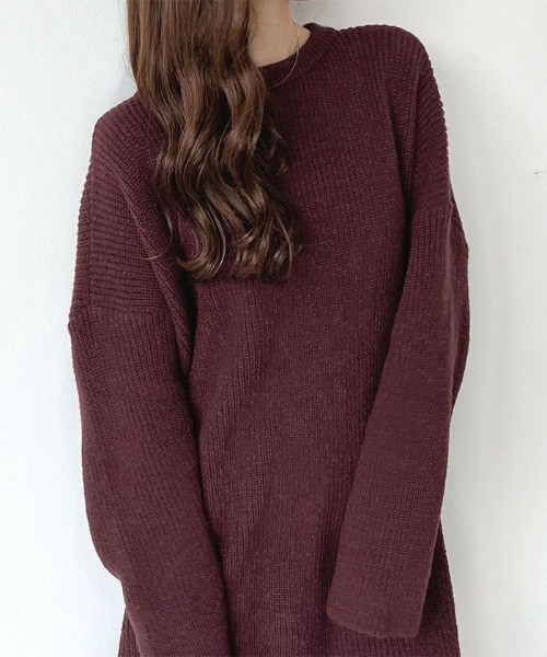 Futier land(フューティアランド)の「【前後2way】zip付ミニ丈ニットワンピース(ワンピース・レディース・ブラック/チャコールグレー/ボルドー/モカ/ライトグレー・FREE)」の20枚目の写真