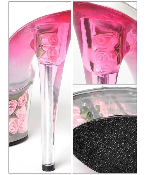 DAZZY(デイジー)の「【通算160万足突破】当店限定!大ヒット薔薇サンダル!オリジナル 17cmヒール 3段ローズ インソール グラデーション ピンヒール 薔薇 サンダル(サンダル・レディース・レッド/ホワイト×ホワイト/ホワイト×ピンク/ブラック×ピンク/ブラック×ブラック・23.0cm/23.5cm/24.0cm/24.5cm/25.0cm)」の12枚目の写真