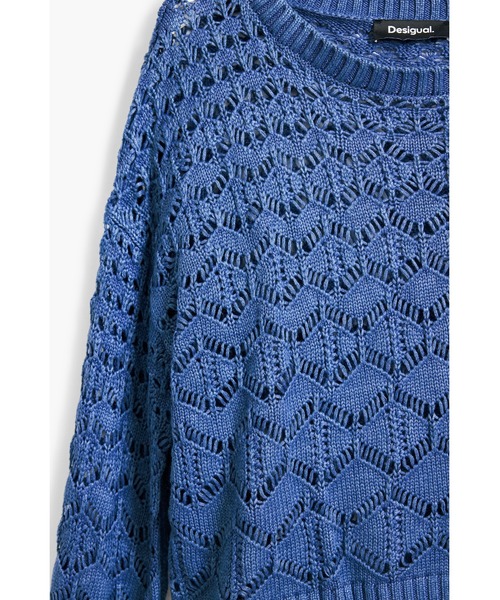 Desigual(デシグアル)の「ジグザグ模様厚手ニットセーター長袖クルーネック(ニット/セーター・レディース・ブルー・XS/S/M/L/XL)」の4枚目の写真