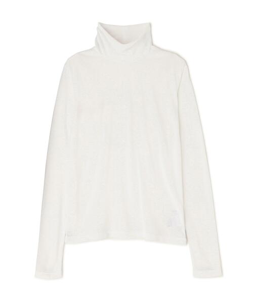 NATURAL BEAUTY BASIC(ナチュラルビューティーベーシック)の「◇ハイネックシアーカットソー(Tシャツ/カットソー・レディース・オフホワイト/イエロー/ベージュ/ピンク・FREE)」の5枚目の写真