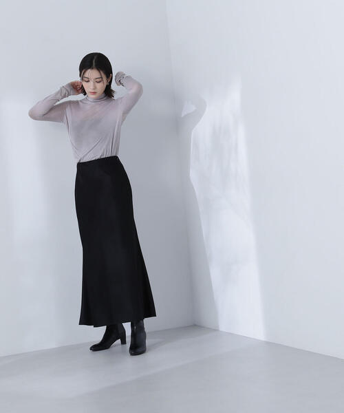 NATURAL BEAUTY BASIC（ナチュラルビューティーベーシック）の「◇ハイネックシアーカットソー（Tシャツ/カットソー・レディース・オフホワイト/ベージュ/イエロー/ピンク・FREE）」の15枚目の写真