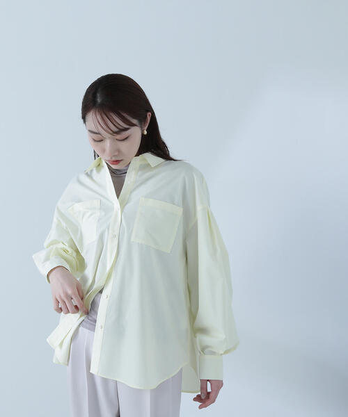 NATURAL BEAUTY BASIC（ナチュラルビューティーベーシック）の「◇ハイネックシアーカットソー（Tシャツ/カットソー・レディース・オフホワイト/ベージュ/イエロー/ピンク・FREE）」の20枚目の写真