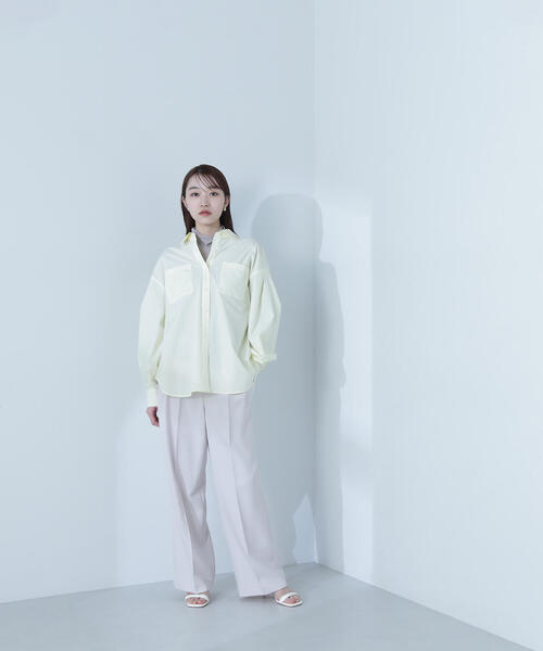 NATURAL BEAUTY BASIC（ナチュラルビューティーベーシック）の「◇ハイネックシアーカットソー（Tシャツ/カットソー・レディース・オフホワイト/ベージュ/イエロー/ピンク・FREE）」の21枚目の写真