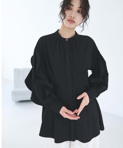 フリル付きブラックチュニック長袖rosymonster フリル付きブラックチュニック長袖rosymonster 楽天市場】大きい