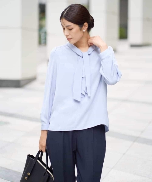 洗える】ラッフルボウタイブラウス（シャツ/ブラウス）｜a.v.v