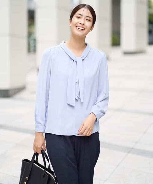 洗える】ラッフルボウタイブラウス（シャツ/ブラウス）｜a.v.v