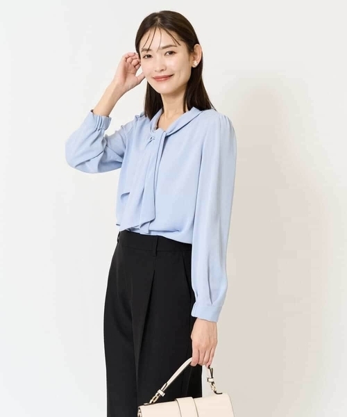 a.v.v(アーヴェヴェ)の「【洗える】ラッフルボウタイブラウス(シャツ/ブラウス・レディース・ダークインディゴブルー/ホワイト・34/38/36/40/42)」の21枚目の写真