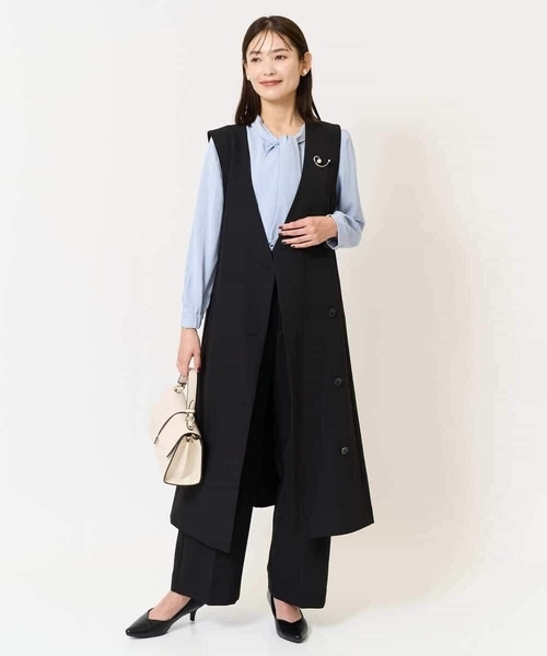 a.v.v(アーヴェヴェ)の「【洗える】ラッフルボウタイブラウス(シャツ/ブラウス・レディース・ダークインディゴブルー/ホワイト・34/38/36/40/42)」の16枚目の写真