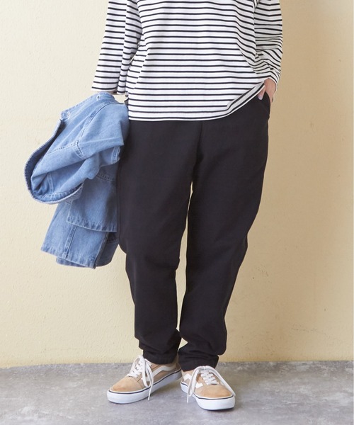 新品　キューブシュガー　微起毛 ツイル らくゆるっと パンツ　サーカスパンツ 微起毛 ツイル らくゆるっと パンツ｜ファッション通販サイトの