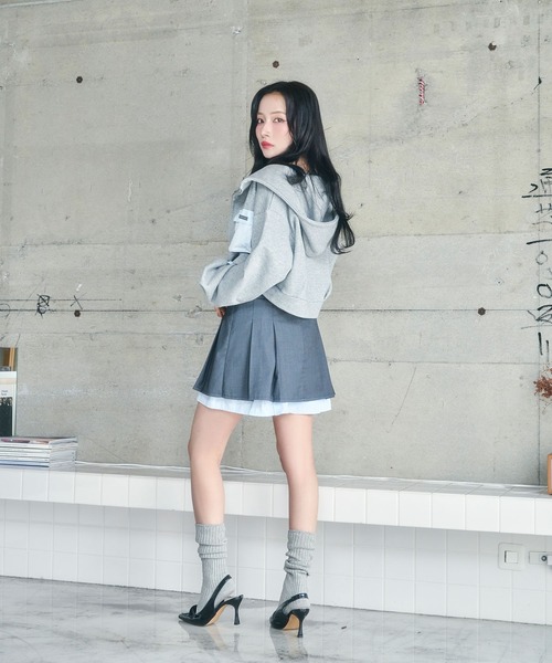 ANDGEEBEE(アンジービー)の「シャツポケットラメパーカー(パーカー・レディース・グレー/オートミール・FREE)」の21枚目の写真