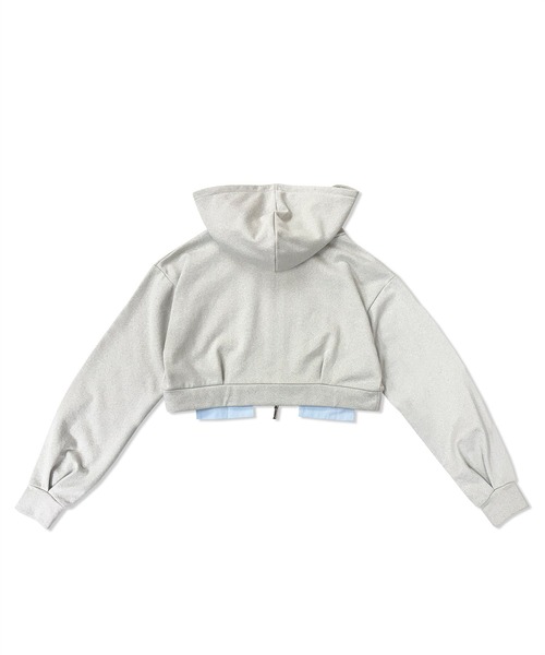 ANDGEEBEE(アンジービー)の「シャツポケットラメパーカー(パーカー・レディース・グレー/オートミール・FREE)」の11枚目の写真