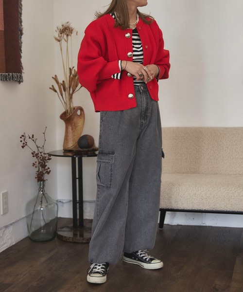 feepur by saya（フェピュールバイサヤ）の「【XSサイズあり】デニムカーゴジョガーパンツ（デニムパンツ・レディース・オフホワイト/ブルー/グレー・MEDIUM/X-SMALL）」の8枚目の写真