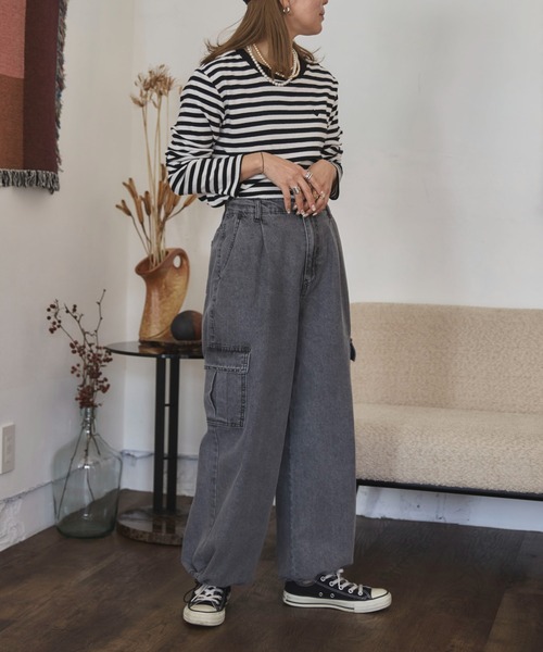 feepur by saya（フェピュールバイサヤ）の「【XSサイズあり】デニムカーゴジョガーパンツ（デニムパンツ・レディース・オフホワイト/ブルー/グレー・MEDIUM/X-SMALL）」の13枚目の写真