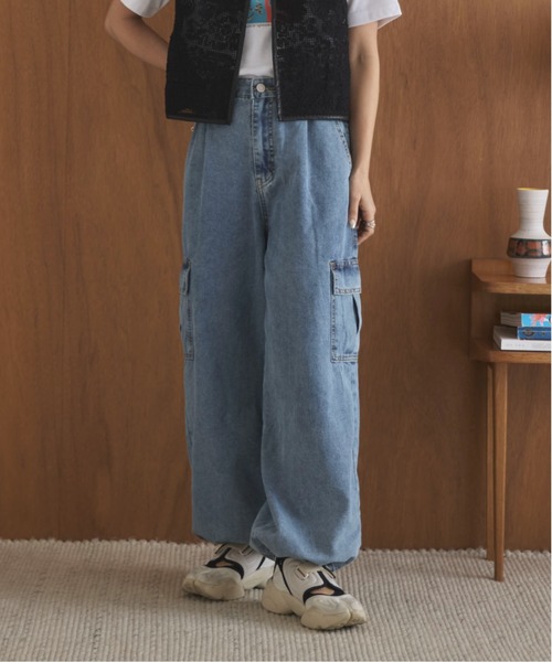 feepur by saya（フェピュールバイサヤ）の「【XSサイズあり】デニムカーゴジョガーパンツ（デニムパンツ・レディース・オフホワイト/ブルー/グレー・MEDIUM/X-SMALL）」の15枚目の写真