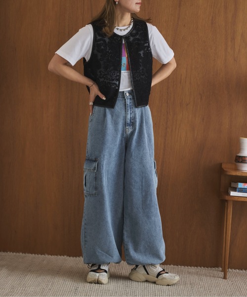 feepur by saya（フェピュールバイサヤ）の「【XSサイズあり】デニムカーゴジョガーパンツ（デニムパンツ・レディース・オフホワイト/ブルー/グレー・MEDIUM/X-SMALL）」の16枚目の写真