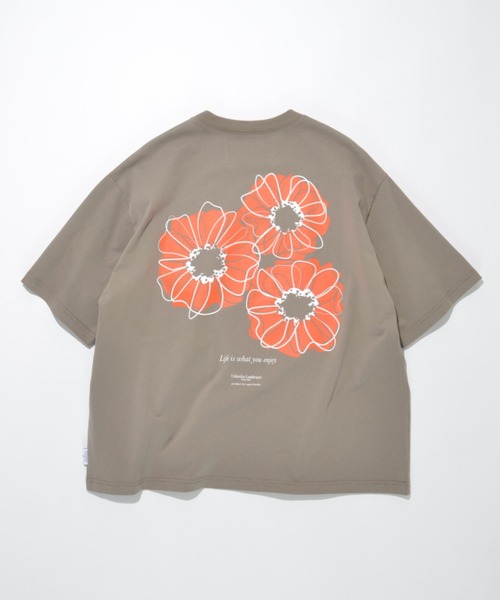 フラワーモチーフデザインバックプリントTシャツ”Bic flower' S