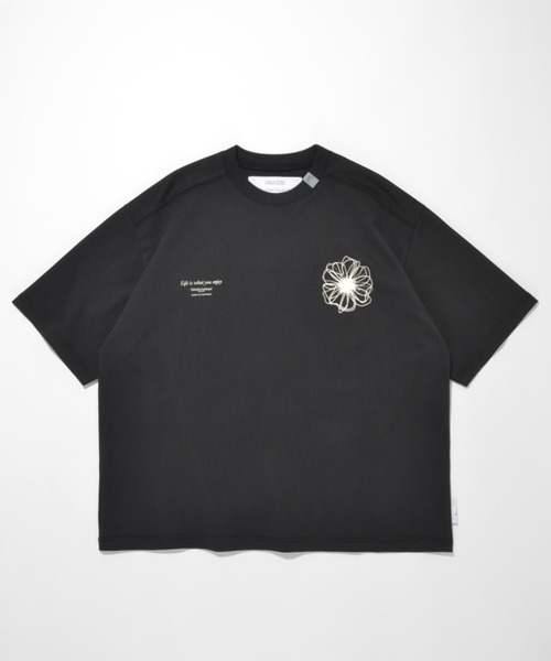 フラワーモチーフデザインバックプリントTシャツ”Bic flower' S