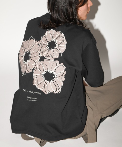 SUPERTHANKS(スーパーサンクス)の「フラワーモチーフデザインバックプリントTシャツ”Bic flower" S/S T-shirt(Tシャツ/カットソー・メンズ・ブラック/ホワイト/カーキ・S/M/L)」の11枚目の写真