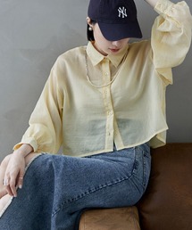 シアーストライプショートシャツ