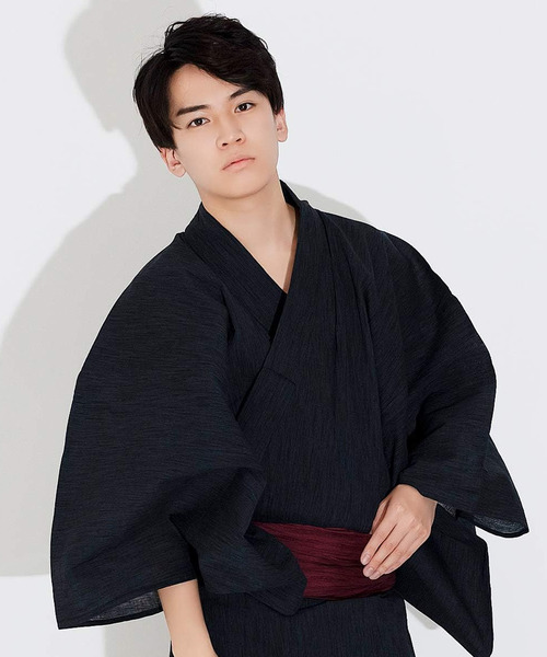 KYOETSU(キョウエツ)の「メンズ 楊柳浴衣 4点セット ( 浴衣 + 帯 + 下駄 + 腰紐 )(浴衣・メンズ・その他1/その他2/その他3/その他4/その他5/その他16/その他12/その他14/その他15/その他6/その他7/その他8/その他9/その他10/その他11/その他13・LL/3L/M/L)」の1枚目の写真