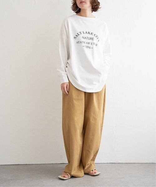 notch.(ノッチ)の「シルケット風オーバーロゴロンT(Tシャツ/カットソー・レディース・オフホワイト/ネイビー・M)」の10枚目の写真