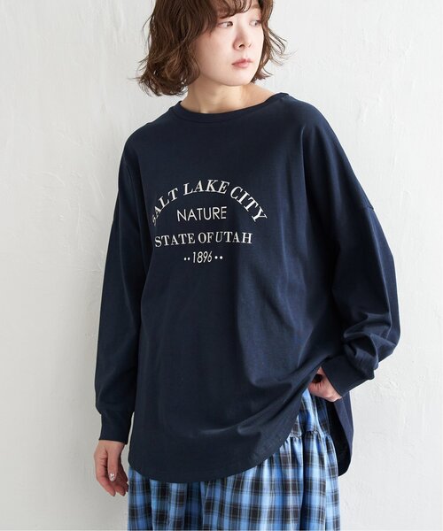 tシャツ パイルロゴロンT レディース シャーリングラグランロゴロンT[mh60] | レディースファッション
