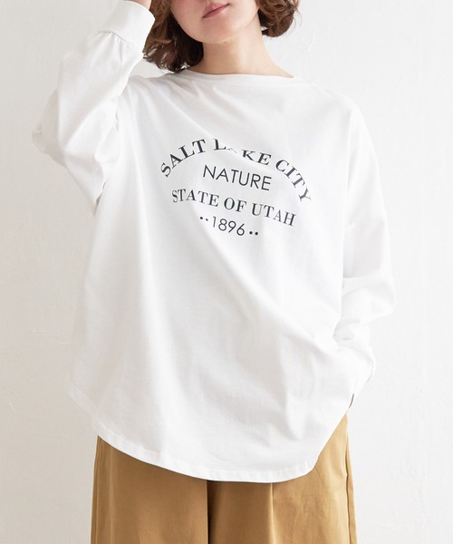 RHC ホワイト 長袖カットソー L KOEISTORE カットソー レディース トップス 長袖 Tシャツ 七分袖