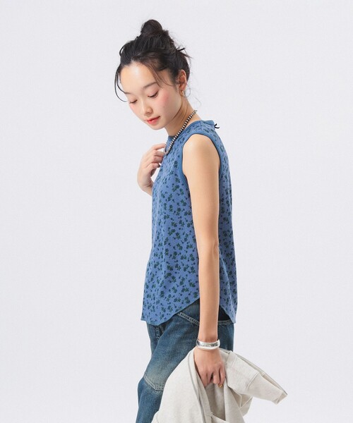 BEAMS BOY（ビームスボーイ）の「フラワー サーマル ノースリーブ（タンクトップ・レディース・ブルー/アイボリー・ONE SIZE）」の22枚目の写真