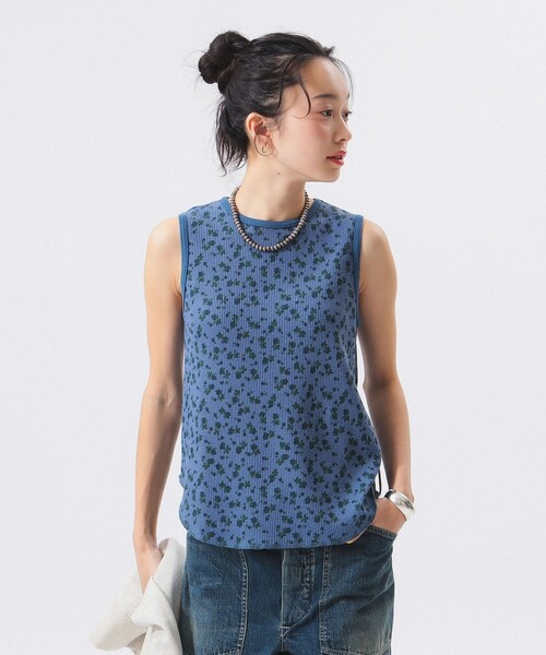BEAMS BOY（ビームスボーイ）の「フラワー サーマル ノースリーブ（タンクトップ・レディース・ブルー/アイボリー・ONE SIZE）」の19枚目の写真
