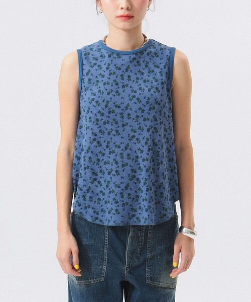 BEAMS BOY（ビームスボーイ）の「フラワー サーマル ノースリーブ（タンクトップ・レディース・ブルー/アイボリー・ONE SIZE）」の18枚目の写真