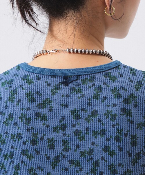 BEAMS BOY（ビームスボーイ）の「フラワー サーマル ノースリーブ（タンクトップ・レディース・ブルー/アイボリー・ONE SIZE）」の15枚目の写真