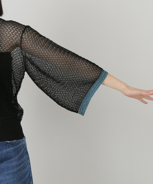 TOGA PULLA（トーガ　プルラ）の「TOGA PULLA LACE KNIT CARDIGAN TP251-X0204：カーディガン（ニット/セーター・レディース・ブラック・38）」の11枚目の写真